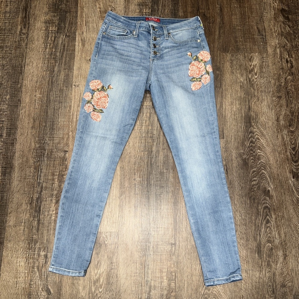 Women's Guess~size 29~Floral Embellished Jeans